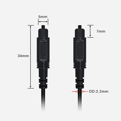 5m EMK OD2.2mm Digital Audio Optical Fiber Cable Plastic Speaker Balance Cable(Sky Blue) - Audio Optical Cables by EMK | Online Shopping UK | buy2fix