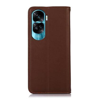 For Honor 90 Lite 5G / X50i KHAZNEH Nappa Top Layer Cowhide Leather Phone Case(Brown) - Honor Cases by buy2fix | Online Shopping UK | buy2fix