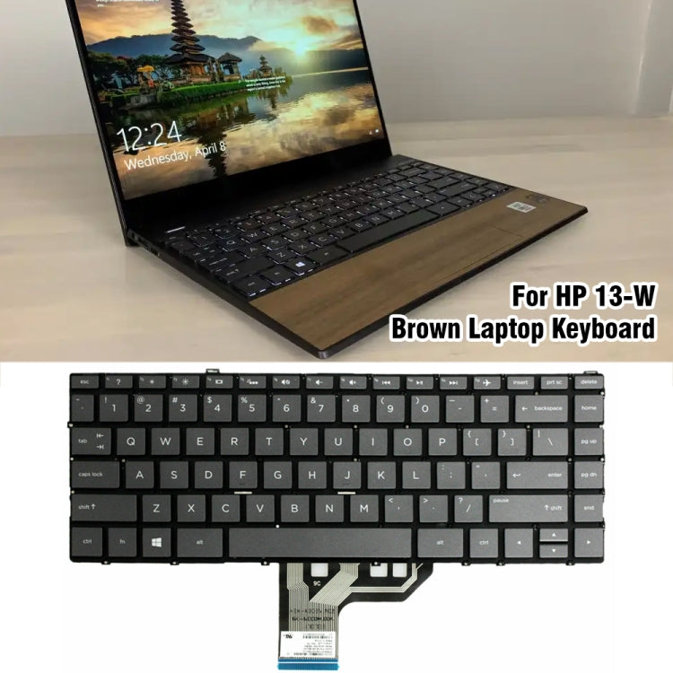 For HP 13-W Brown US Version Laptop Keyboard - HP Spare Parts by buy2fix | Online Shopping UK | buy2fix