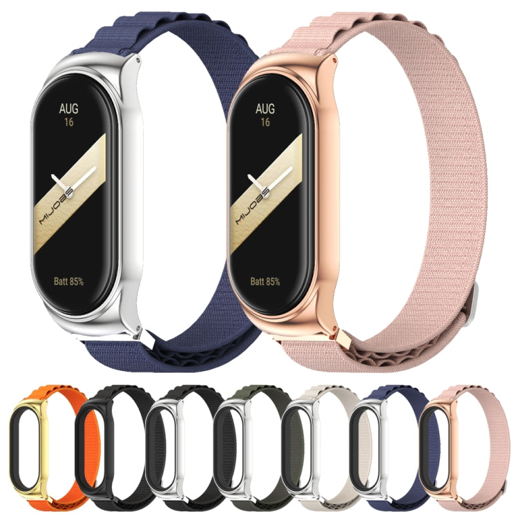 For Xiaomi Mi Band 8 Mijobs CS Case Nylon Breathable Watch Band(Orange Gold) - Watch Bands by MIJOBS | Online Shopping UK | buy2fix