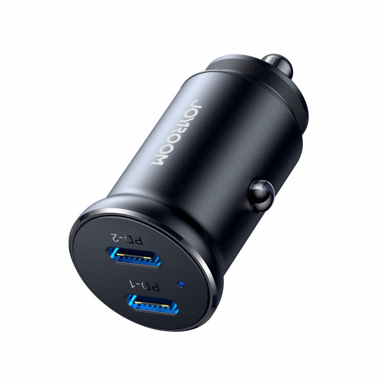 JOYROOM JR-CCN06 30W Dual PD Type-C Mini Metal Car Charger(Black) - Car Charger by JOYROOM | Online Shopping UK | buy2fix