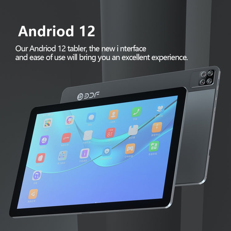 BDF P40 4G LTE Tablet PC 10.1 inch, 8GB+256GB, Android 12 MTK6762 Octa Core, Support Dual SIM, EU Plug(Grey) - BDF by BDF | Online Shopping UK | buy2fix