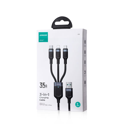 JOYROOM A18 3.5A USB to 8 Pin+USB-C/Type-C+Micro USB 3 in 1 Data Cable, Length:2m(Black) - Multifunction Cable by JOYROOM | Online Shopping UK | buy2fix