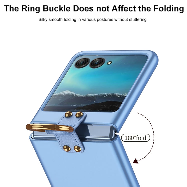 For Motorola Razr 40 Ultra GKK Ultra-thin PC Ring Holder Phone Case(Blue) - Motorola Cases by GKK | Online Shopping UK | buy2fix