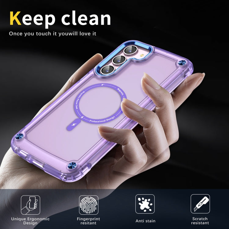 For Samsung Galaxy S23+ 5G Skin Feel TPU + PC MagSafe Magnetic Phone Case(Transparent Purple) - Galaxy S23+ 5G Cases by buy2fix | Online Shopping UK | buy2fix