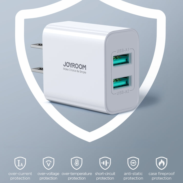 JOYROOM JR-TCN04 2.1A Dual USB Charger, Specification:US Plug - USB Charger by JOYROOM | Online Shopping UK | buy2fix