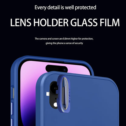 For iPhone XR Skin Feel Magnifier MagSafe Lens Holder Phone Case(Royal Blue) - More iPhone Cases by buy2fix | Online Shopping UK | buy2fix