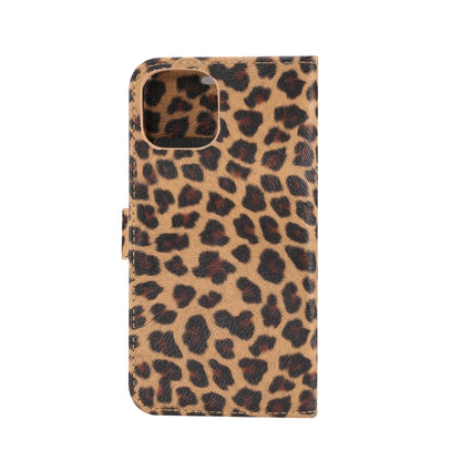 For iPhone 15 Leopard Pattern Horizontal Flip Leather Phone Case(Yellow) - iPhone 15 Pro Max Cases by buy2fix | Online Shopping UK | buy2fix