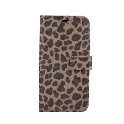 For iPhone 15 Leopard Pattern Horizontal Flip Leather Phone Case(Brown) - iPhone 15 Pro Max Cases by buy2fix | Online Shopping UK | buy2fix