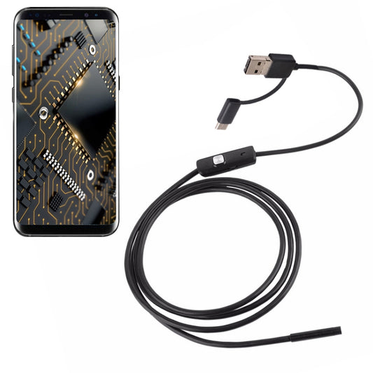 AN100 3 in 1 IP67 Waterproof USB-C / Type-C + Micro USB + USB HD Endoscope Snake Tube Inspection Camera for Parts of OTG Function Android Mobile Phone, with 6 LEDs, Lens Diameter:8mm(Length: 1m) - Consumer Electronics by buy2fix | Online Shopping UK | buy2fix