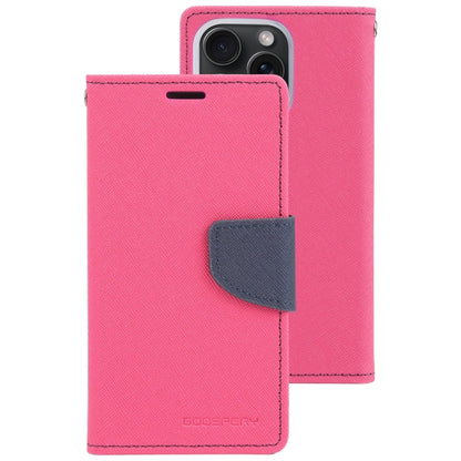 For iPhone 15 Pro Max GOOSPERY FANCY DIARY Cross Texture Leather Phone Case(Rose Red) - iPhone 15 Pro Max Cases by GOOSPERY | Online Shopping UK | buy2fix