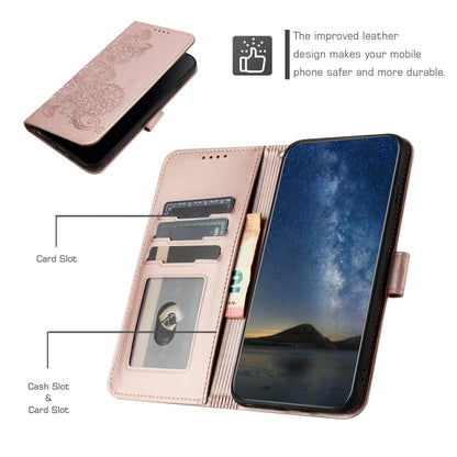 For iPhone 15 Pro Max Datura Flower Embossed Flip Leather Phone Case(Rose Gold) - iPhone 15 Pro Max Cases by buy2fix | Online Shopping UK | buy2fix