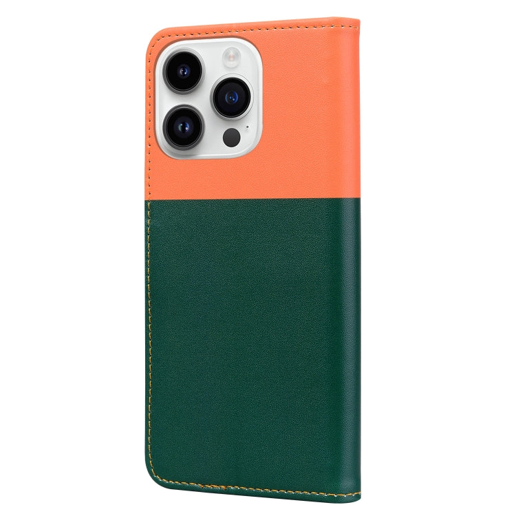 For iPhone 15 Pro Max Cute Pet Series Color Block Buckle Leather Phone Case(Dark Green) - iPhone 15 Pro Max Cases by buy2fix | Online Shopping UK | buy2fix