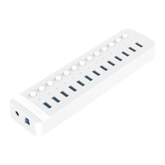 ORICO CT2U3-13AB Plastic Stripes 13 Ports USB 3.0 HUB with Individual Switches, Plug:US Plug(White) - USB 3.0 HUB by ORICO | Online Shopping UK | buy2fix