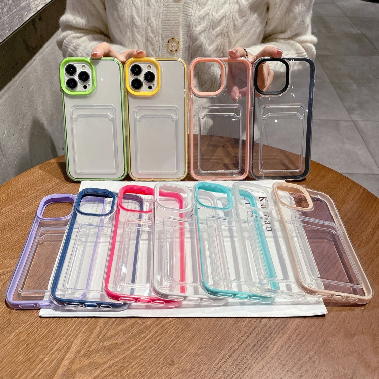 For iPhone 15 Pro Max 360 Clear PC Hybrid  TPU Phone Case with Card Slot(Green) - iPhone 15 Pro Max Cases by buy2fix | Online Shopping UK | buy2fix