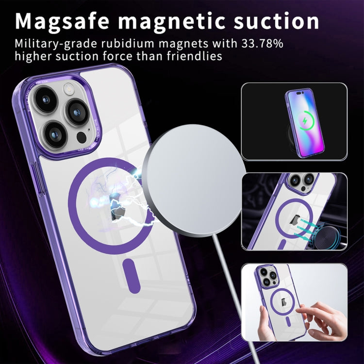 For iPhone 15 Plus Ice Color Magnetic Series PC + Acrylic Magsafe Phone Case(Transparent) - iPhone 15 Plus Cases by buy2fix | Online Shopping UK | buy2fix