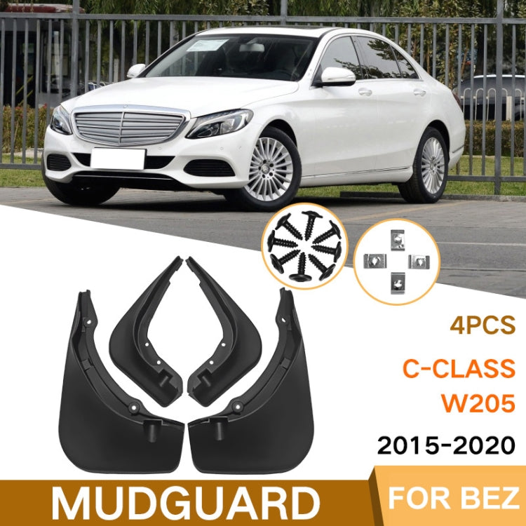 For Mercedes-Benz C-Class W205 2015-2020 4pcs/Set Car Auto Soft Plastic Splash Flaps Fender Guard - Mudguards by buy2fix | Online Shopping UK | buy2fix