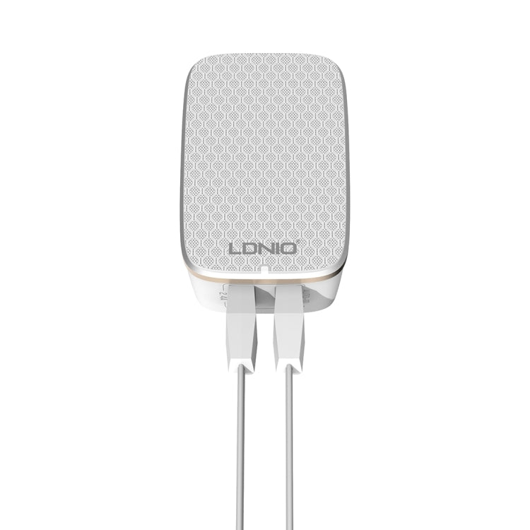 LDNIO A2204 2 in 1 12W Dual USB Interface Travel Charger Mobile Phone Charger with Micro USB Data Cable, UK Plug - USB Charger by LDNIO | Online Shopping UK | buy2fix