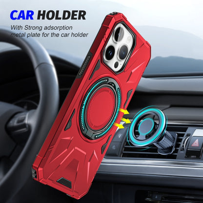 For iPhone 15 Plus MagSafe Magnetic Shockproof Phone Case with Ring Holder(Red) - iPhone 15 Plus Cases by buy2fix | Online Shopping UK | buy2fix