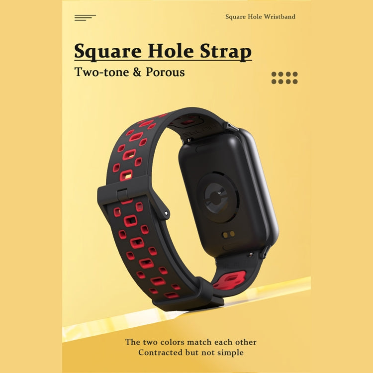 For Xiaomi Smart Band 9 Pro / 8 Pro Mijobs Square Hole Breathable Silicone Watch Band(Grey Pink) - Watch Bands by MIJOBS | Online Shopping UK | buy2fix