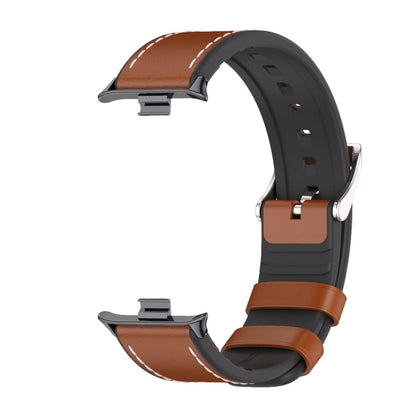 For Xiaomi Smart Band 9 Pro / 8 Pro Mijobs TPU Leather Watch Band(Brown Black) - Watch Bands by MIJOBS | Online Shopping UK | buy2fix