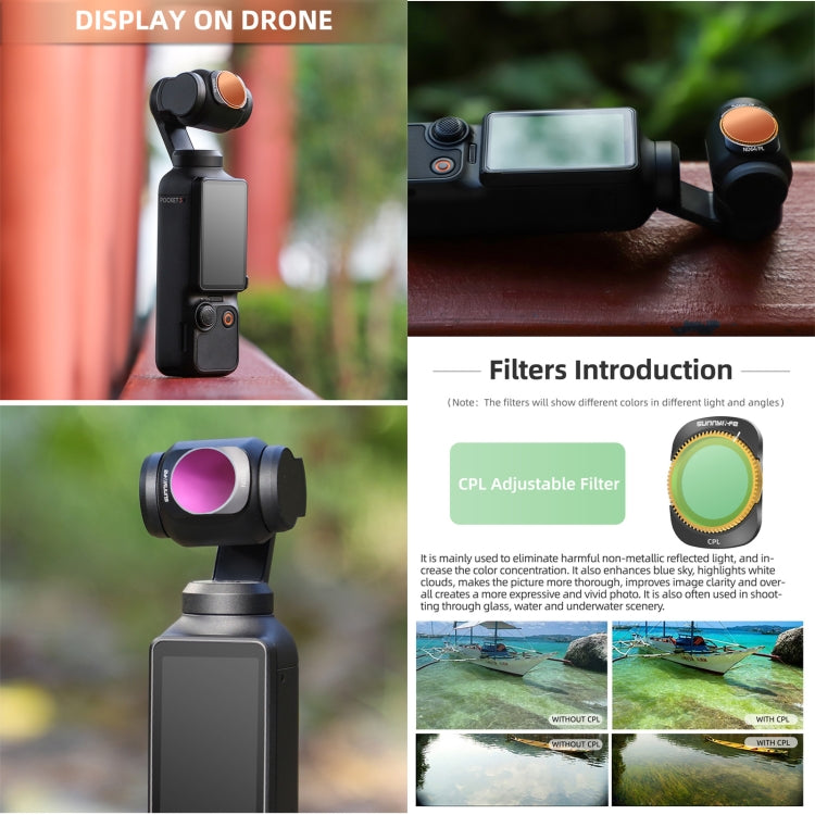 For DJI OSMO Pocket 3 Sunnylife Camera Lens Magnetic Metal Filter, Filter:4 in 1 ND8/16/32/64PL - Lens Accessories by Sunnylife | Online Shopping UK | buy2fix