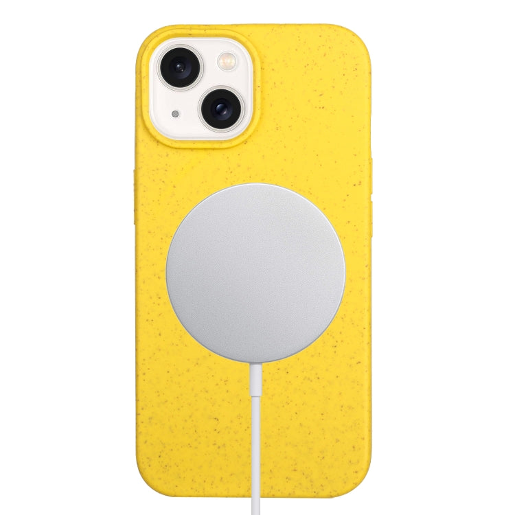 For iPhone 15 Wheat MagSafe Magnetic Straw Material + TPU Phone Case(Yellow) - iPhone 15 Cases by buy2fix | Online Shopping UK | buy2fix