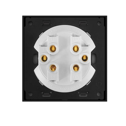 86mm Round LED Tempered Glass Switch Panel, Gray Round Glass, Style:Two Open Dual Control - Consumer Electronics by buy2fix | Online Shopping UK | buy2fix