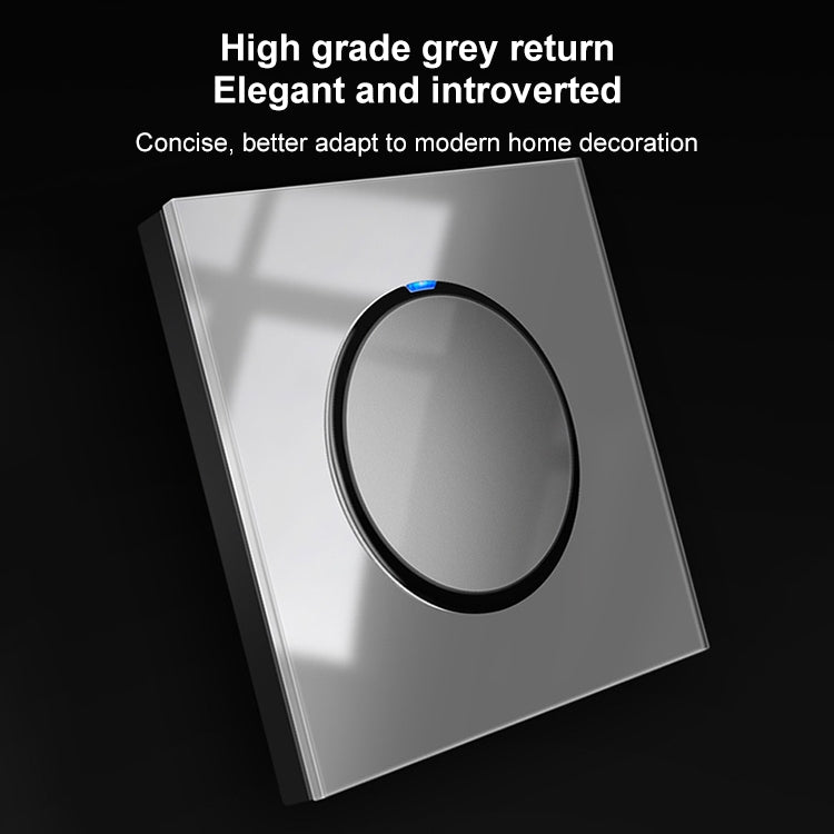 86mm Round LED Tempered Glass Switch Panel, Gray Round Glass, Style:Four Billing Control - Consumer Electronics by buy2fix | Online Shopping UK | buy2fix