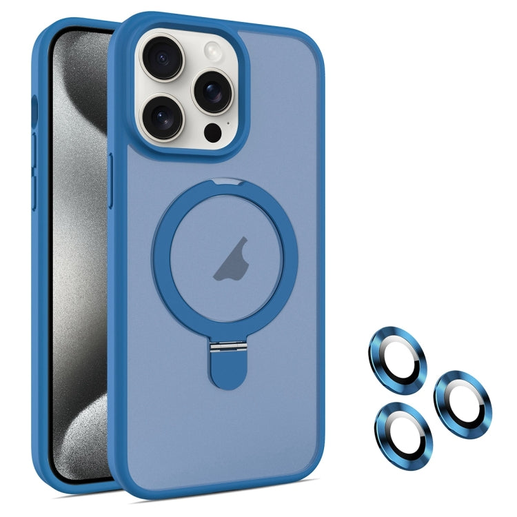 For iPhone 15 Pro MagSafe Magnetic Holder Phone Case(Blue) - iPhone 15 Pro Cases by buy2fix | Online Shopping UK | buy2fix