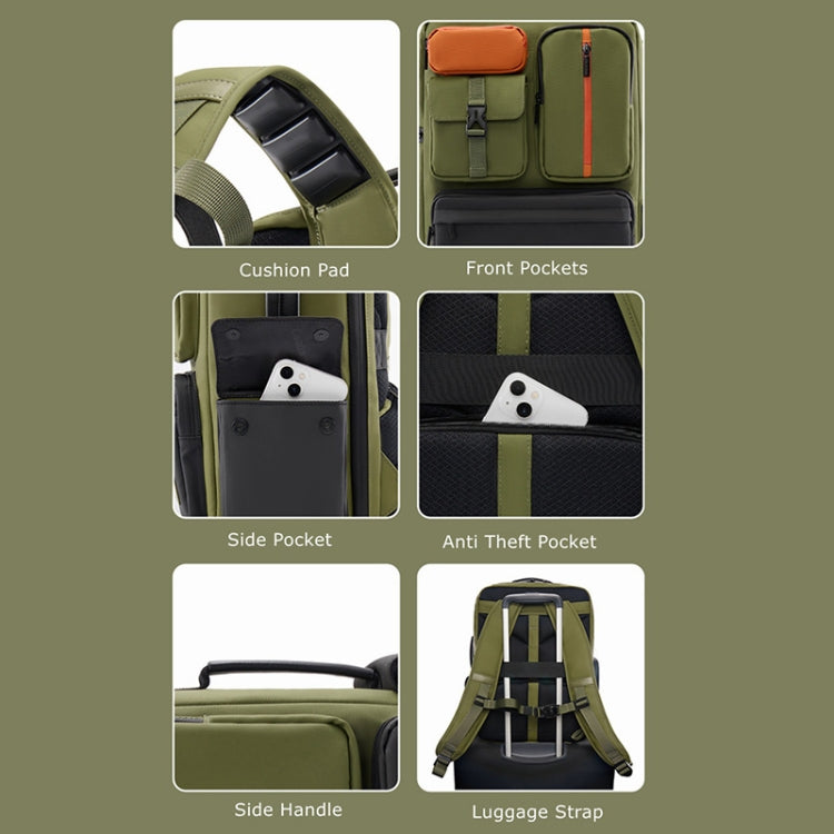 Cwatcun D117 Large Capacity Photography Backpack Shoulders Laptop Camera Bag, Size:42 x 31 x 13cm(Army Green) - Backpack by Cwatcun | Online Shopping UK | buy2fix