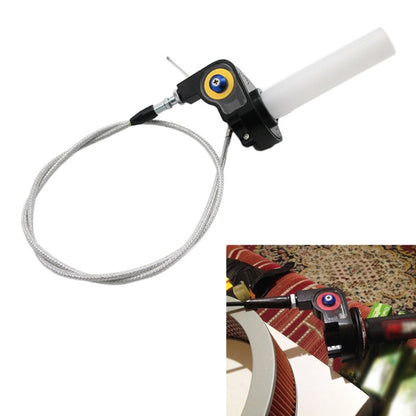 Off-road Motorcycle Modified 22mm Handle Throttle Clamp Hand Grip Big Torque Oil Visual Throttle Accelerator for with Cable(Gold with Silver Throttle Cable) - Grips by buy2fix | Online Shopping UK | buy2fix