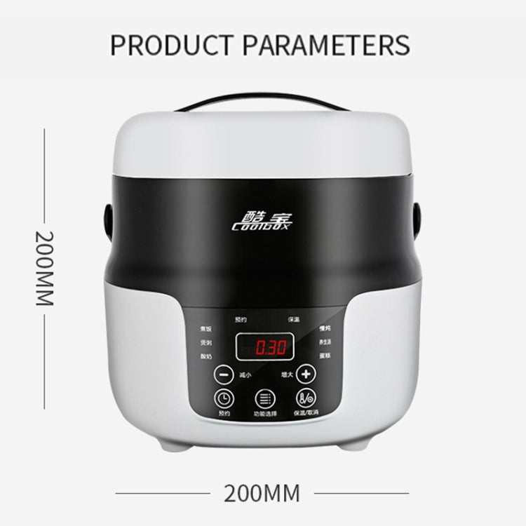 COOLBOX Vehicle Multi-function Mini Rice Cooker Capacity: 2.0L, Version:12-24V General Current-limiting - Rice Cookers by buy2fix | Online Shopping UK | buy2fix