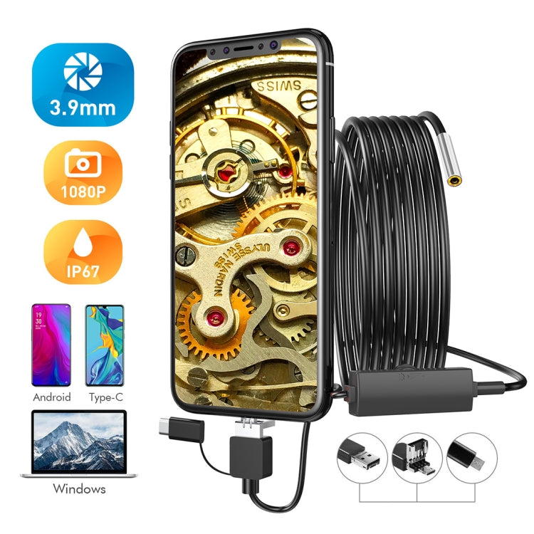 inskam107 3.9mm 3 In 1 HD Waterproof Industry Digital Endoscope Inspection Camera, Length:3.5m Hard Cable - Consumer Electronics by buy2fix | Online Shopping UK | buy2fix