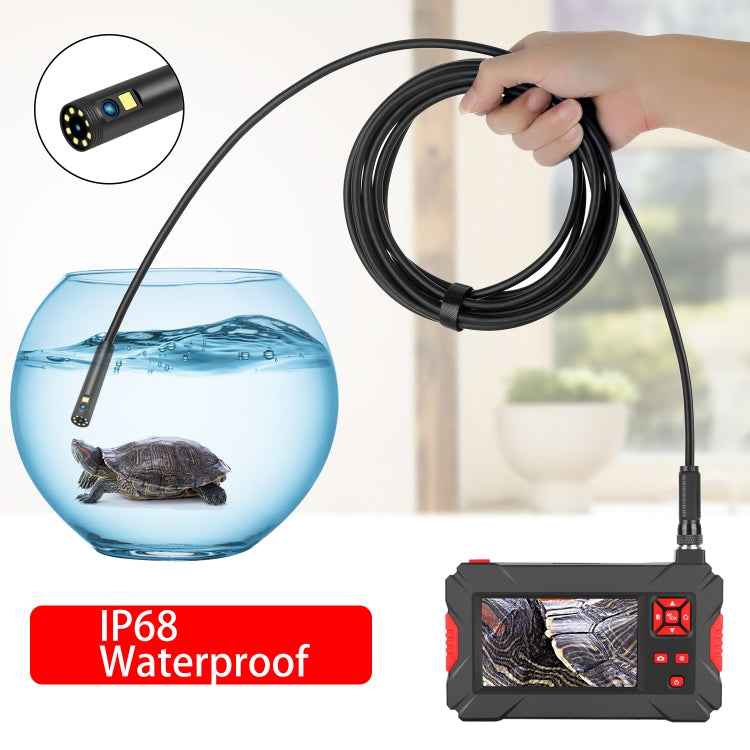 P30 8mm 1080P IP68 Waterproof 4.3 inch Screen Dual Camera Digital Endoscope, Length:2m Hard Cable(Black) - Consumer Electronics by buy2fix | Online Shopping UK | buy2fix