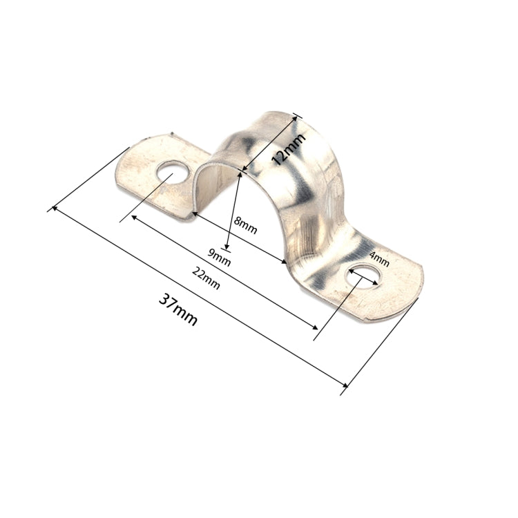 100 PCS M8 304 Stainless Steel Hole Tube Clips U-tube Clamp Connecting Ring Hose Clamp - In Car by buy2fix | Online Shopping UK | buy2fix