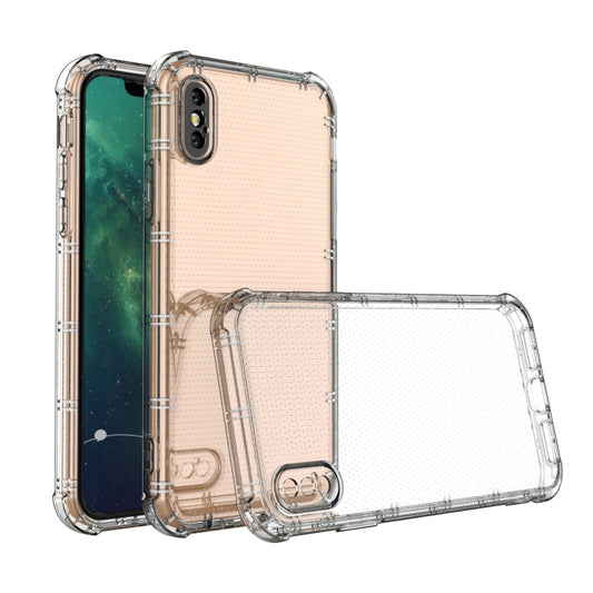 For iPhone X / XS Straight Edge Dual Bone-bits Shockproof TPU Clear Case - More iPhone Cases by buy2fix | Online Shopping UK | buy2fix