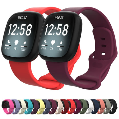 For Fitbit Versa 4 / Versa 3 / Sense 2 / Sense Silicone Watch Band, Size: L(Black) - Watch Bands by buy2fix | Online Shopping UK | buy2fix