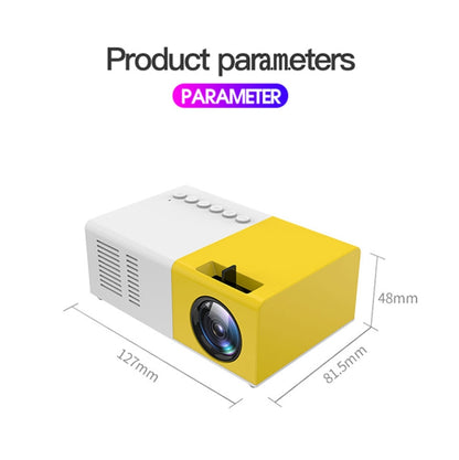 J9 1920x1080P 15 ANSI Portable Home Theater Mini LED HD Digital Projector, Basic Version, US Plug(Yellow White) - Consumer Electronics by buy2fix | Online Shopping UK | buy2fix