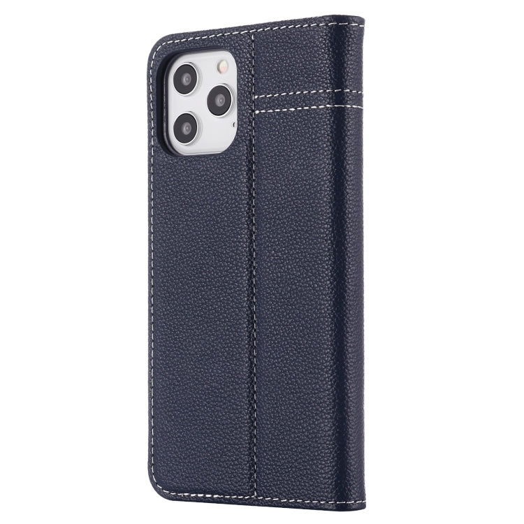 For iPhone 12 mini GEBEI Top-grain Leather Horizontal Flip Protective Case with Holder & Card Slots (Blue) - iPhone 12 mini Cases by GEBEI | Online Shopping UK | buy2fix