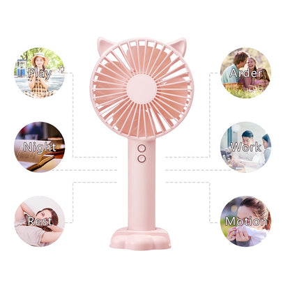 N10 Multi-function Handheld Desktop Holder Electric Fan, with 3 Speed Control (Sky Blue) - Consumer Electronics by buy2fix | Online Shopping UK | buy2fix