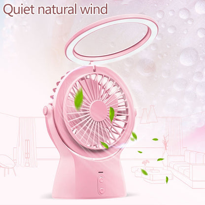 S1 Multi-function Portable USB Charging Mute Desktop Electric Fan Table Lamp, with 3 Speed Control (Pink) - Consumer Electronics by buy2fix | Online Shopping UK | buy2fix