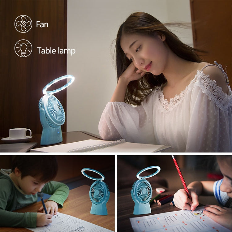 S1 Multi-function Portable USB Charging Mute Desktop Electric Fan Table Lamp, with 3 Speed Control (Purple) - Consumer Electronics by buy2fix | Online Shopping UK | buy2fix