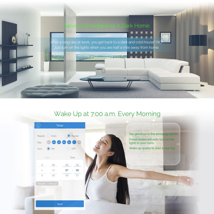 WS-US-01 EWeLink APP & Touch Control 2A 1 Gang Tempered Glass Panel Smart Wall Switch, AC 90V-250V, US Plug - Consumer Electronics by buy2fix | Online Shopping UK | buy2fix