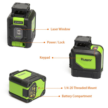 901CG H360 Degrees / V130 Degrees Laser Level Covering Walls and Floors 5 Line Green Beam IP54 Water / Dust proof(Green) - Consumer Electronics by buy2fix | Online Shopping UK | buy2fix