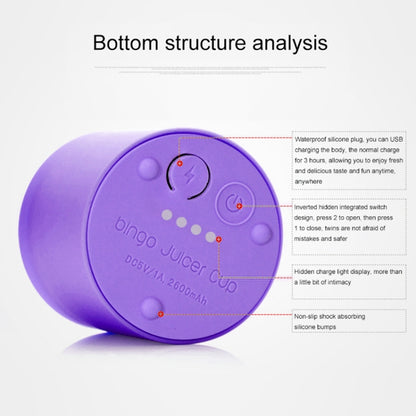 Bingo 500ml Mini Portable USB Rechargeable Electric Juicer Cup  Juicer Blender, 22000 Revolutions Per Minute(Purple) - Home & Garden by buy2fix | Online Shopping UK | buy2fix