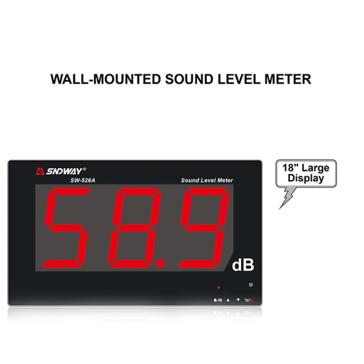 SNDWAY SW526A Wall-mounted DB Sound Level Meter Noise Tester with Large Screen 18-inch Display - Consumer Electronics by SNDWAY | Online Shopping UK | buy2fix