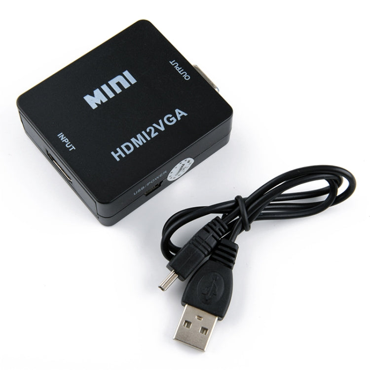 HOWEI HW-2109 Mini HDMI to VGA Video Audio Converter (Black) -  by buy2fix | Online Shopping UK | buy2fix