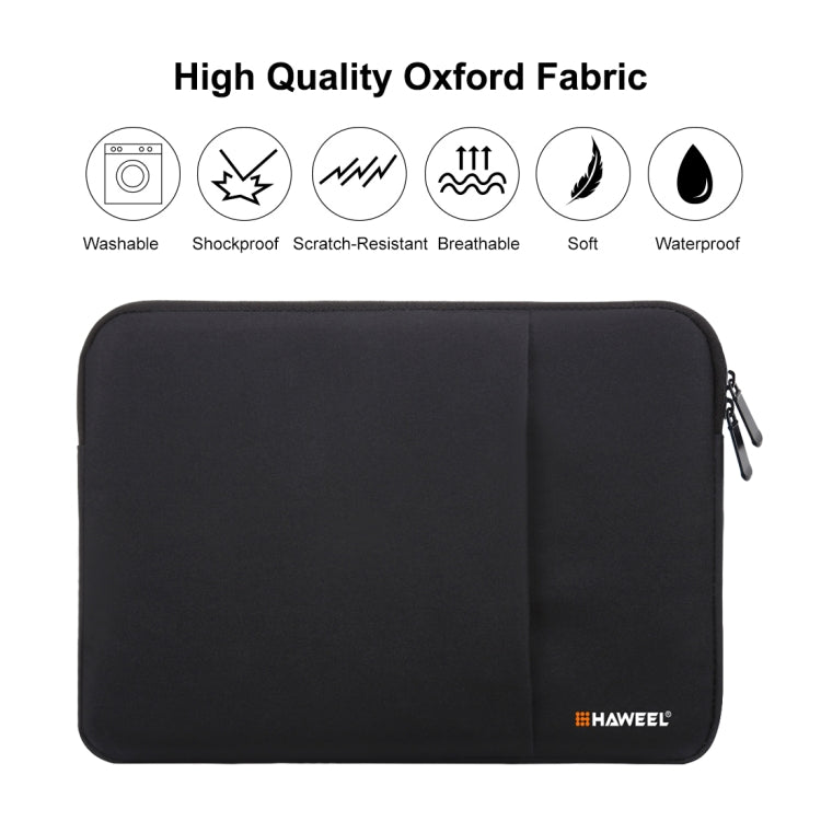 HAWEEL 13.0 inch Sleeve Case Zipper Briefcase Laptop Carrying Bag, For Macbook, Samsung, Lenovo, Sony, DELL Alienware, CHUWI, ASUS, HP, 13 inch and Below Laptops(Black) - 13.3 inch by HAWEEL | Online Shopping UK | buy2fix