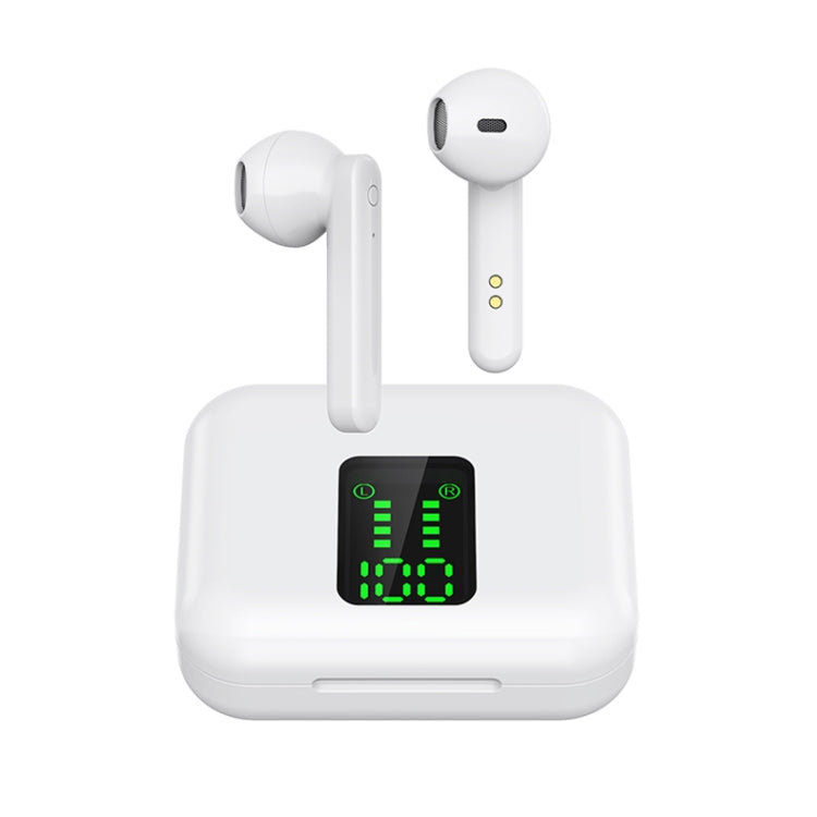 P100pro TWS Bluetooth 5.0 Touch Wireless Bluetooth Earphone with Charging Box & LED Smart Digital Display, Support Siri & Call(White) - TWS Earphone by buy2fix | Online Shopping UK | buy2fix